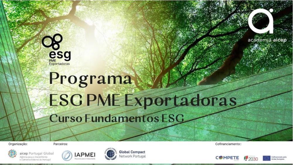 Academia AICEP e IAPMEI |Curso de Fundamentos ESG (Sustentabilidade Ambiental, Social e de Governação)